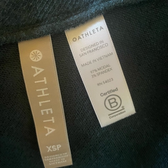 ATHLETA DEEP BLUE HEATHER LONG SLEEVE POCKETS NIRVANA PRANAYAMA WRAP CARDIGAN - Picture 10 of 10